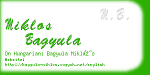 miklos bagyula business card